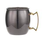 Thumbnail image #1 for American Metalcraft BM16P 16 oz Stainless Steel Moscow Mule Mug with Brass Handle, Black Satin Finish Case of 24