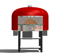 Marra Forni Neapolitan RT110G Gas-Fired Rotating Deck Brick Pizza Oven, 43.25-Inch Stone Hearth, Floor Model with Stand