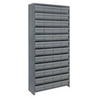 Thumbnail image #1 for Quantum CL1875-606 Closed Heavy-Duty Stationary Wire Shelving Unit, 13 Shelves, 48 Bins, Galvanized Steel, 36 x 18 x 75 Inches