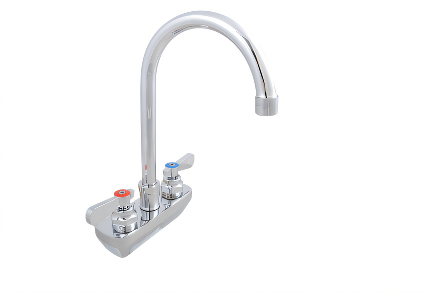 Product image #1 for John Boos Heavy Duty Low-Lead Splash Mount Faucet with 5-Inch Gooseneck Spout, 4-Inch Centers