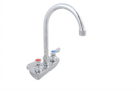 John Boos Heavy Duty Low-Lead Splash Mount Faucet with 5-Inch Gooseneck Spout, 4-Inch Centers
