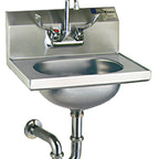 Thumbnail image #1 for Eagle Group HSA-10-FAW-3VP Wall-Mounted 304 Stainless Steel Hand Sink with Gooseneck Faucet, Wrist Handles & Drain Kit Case of 3