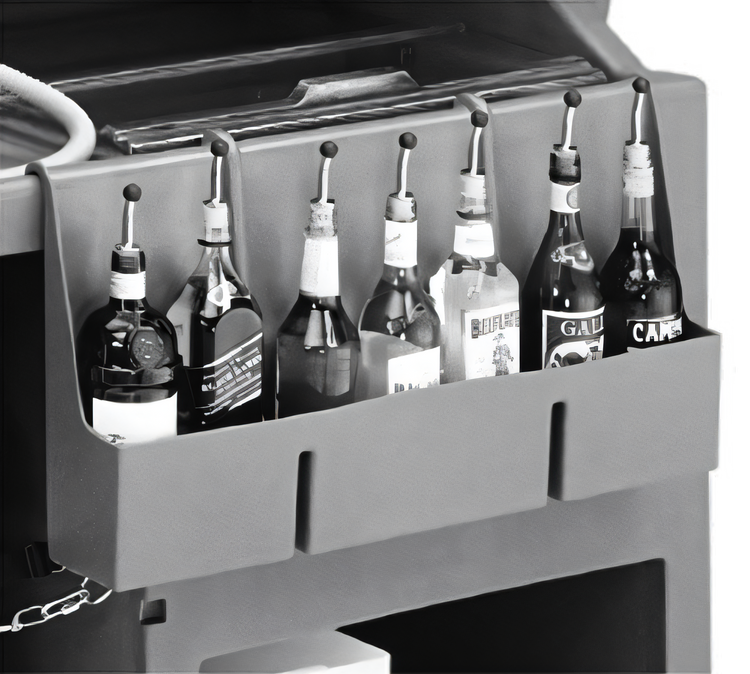 Product image #2 for Cambro 7-Bottle Single Hang-On Speed Rail for 650 and 730 Cambar Series