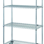 Thumbnail image #1 for Quantum M2448C47 48-Inch W x 24-Inch D x 80-Inch H Chrome-Plated Mobile Wire Shelving Cart, 4 Shelves, 2 Braking Casters