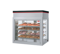 Hatco Flav-R-Savor® WFST-2X Countertop Humidified Hot Food Merchandising Cabinet, 4-Door, 4-Shelf, Clear Anodized Finish