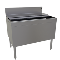 Glastender Extra Deep Stainless Steel Underbar Ice Bin with 10-Circuit Cold Plate, 36 x 24 Inches