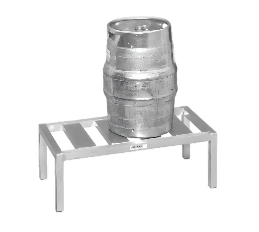 Product image #1 for Channel Manufacturing KDR136 All-Welded Aluminum Keg Dunnage Rack, 36 x 18 x 12 Inches, 2-Keg Capacity