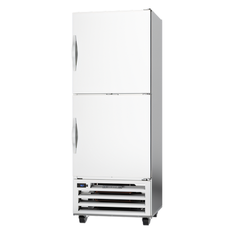 Product image #1 for Beverage-Air 1-Section Pass-Thru Reach-In Refrigerator with 4 Solid Half Doors, Bottom-Mounted, 18.38 Cu. Ft.