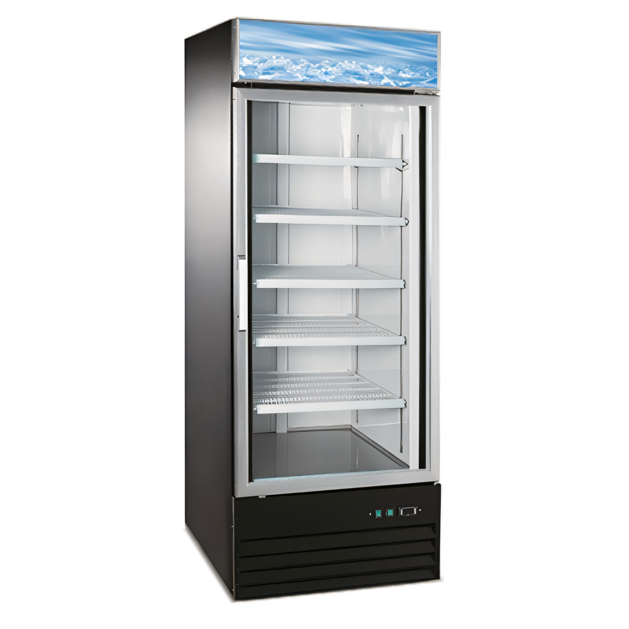 Product image #1 for Black Diamond 1-Section Glass Door Merchandiser Refrigerator, Bottom-Mounted Self-Contained, 24 Cu. Ft., Black