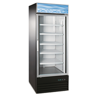 Black Diamond 1-Section Glass Door Merchandiser Refrigerator, Bottom-Mounted Self-Contained, 24 Cu. Ft., Black
