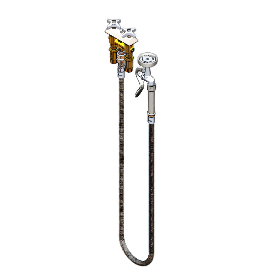 Product image #1 for T&S Brass Concealed Deck/Wall Mount Mixing Faucet with 3-Inch Centers, Lever Handles, and 68-Inch Stainless Steel Flex Hose