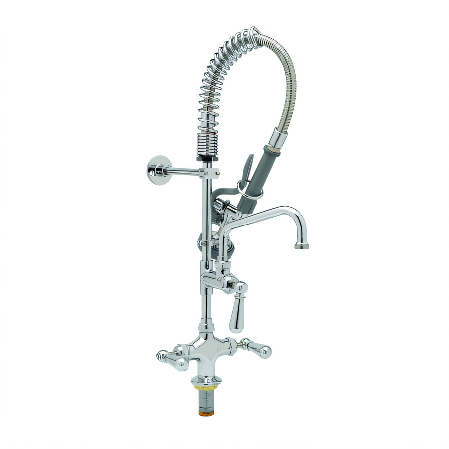 Product image #1 for T&S Brass Mini Pre-Rinse Unit, 8-Inch Swing Nozzle, Deck Mount