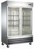 Thumbnail image #1 for 2-Section Reach-In Glass Door Merchandiser Refrigerator, 47 Cu. Ft., Stainless Steel, Bottom-Mounted, 115V