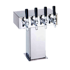 Thumbnail image #1 for Perlick Corporation 4006-4B 4-Faucet Countertop Tee Draft Beer Tower, Glycol-Cooled, Stainless Steel