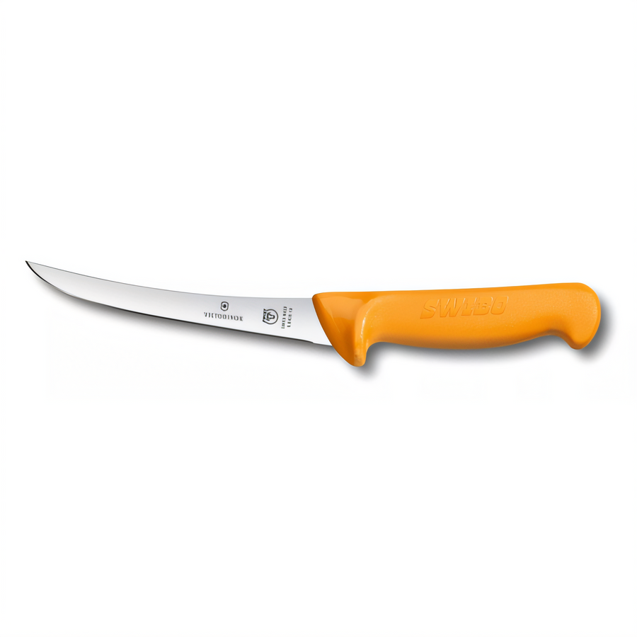 Product image #1 for Swibo 6-Inch Curved Semi-Stiff Boning Knife with Orange Polyamide Handle