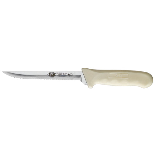 Product image #1 for Stäl 6-Inch Stamped Wavy Edge Utility Knife with White Polypropylene Handle