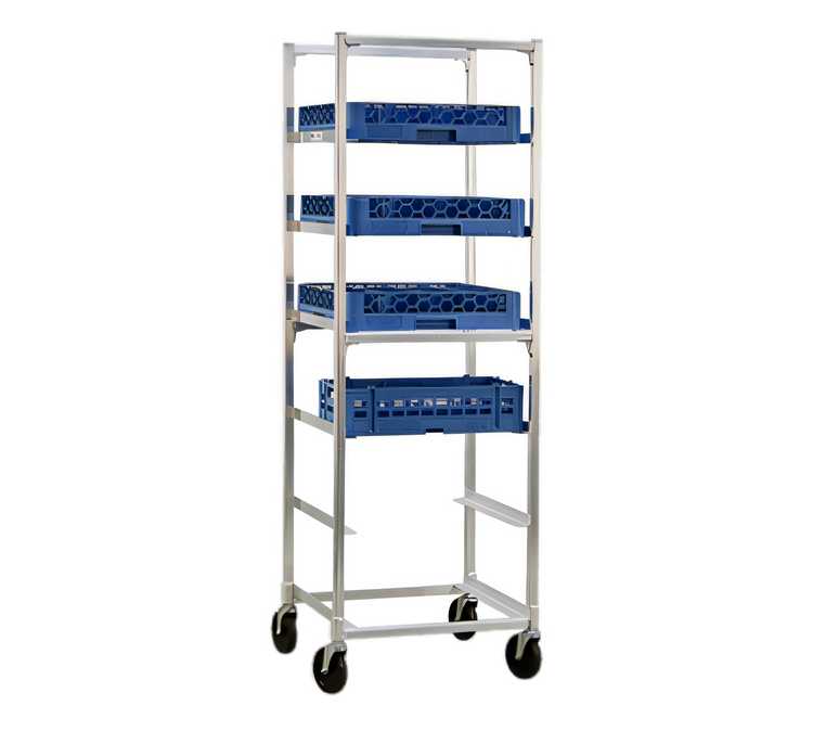 Product image #1 for New Age Mobile Full-Height Open-Side Aluminum Cup/Glass Cart for 6 20 x 20 Racks