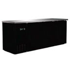 Thumbnail image #1 for Serv-Ware BB4-24-HC 73-Inch 3-Door Back Bar Bottle Cooler, 17.2 Cu. Ft., Black Exterior, Stainless Steel Interior