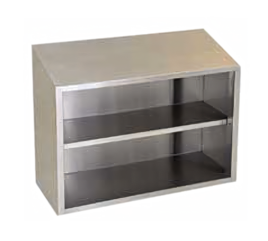 Product image #1 for Eagle Group WCO-96 96-Inch Open Front Stainless Steel Wall Cabinet with Sloped Top and Fixed Shelf