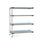 Thumbnail image #1 for Metro MetroMax 4 MF-185474G-A-4 All-Polymer Add-On Shelving Unit, 54 in. W x 18 in. D x 74 in. H, 4-Shelf, Open Grid, Removable Mats