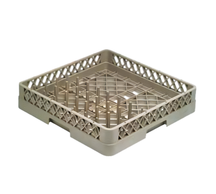 Product image #1 for Vollrath Traex Rack Max Full-Size Combination Dishwasher Rack, Half Open/Half Peg, Beige