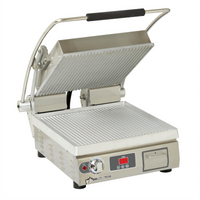 Star Pro-Max 2.0 14-Inch Series Commercial Panini Press with Grooved Aluminum Plates and Timer