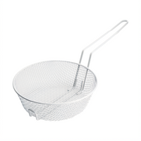 Winco 10-Inch Round Medium Mesh Breading Basket with White Plastic Coating