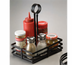 Thumbnail image #1 for Black Rectangular Flat Coil Wrought Iron Condiment Caddy, 8 x 5-7/8 x 9-1/4 Inch