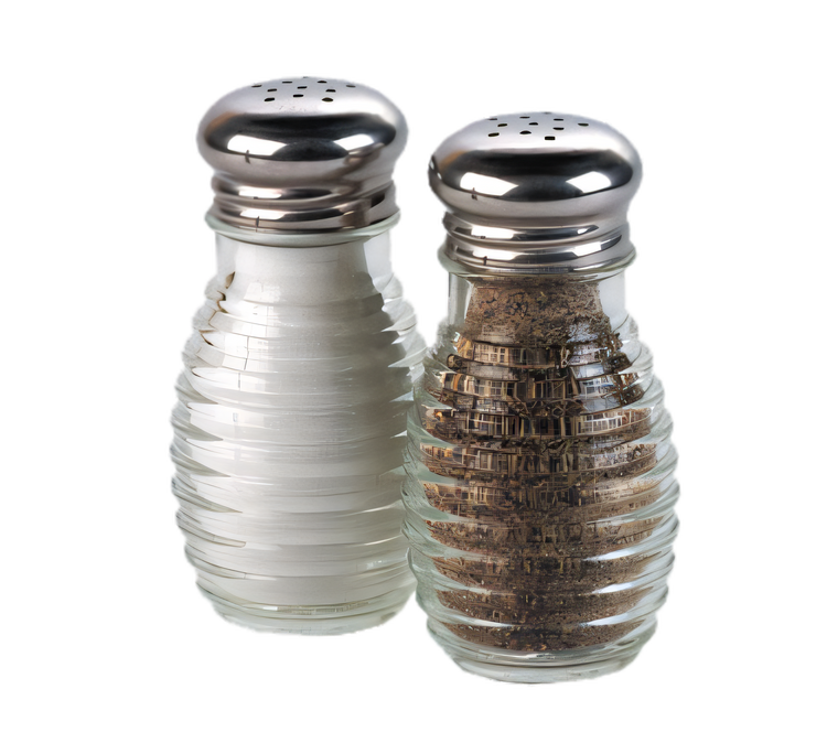Product image #1 for 2 oz Glass Beehive Salt and Pepper Shaker with Stainless Steel Mushroom Cap