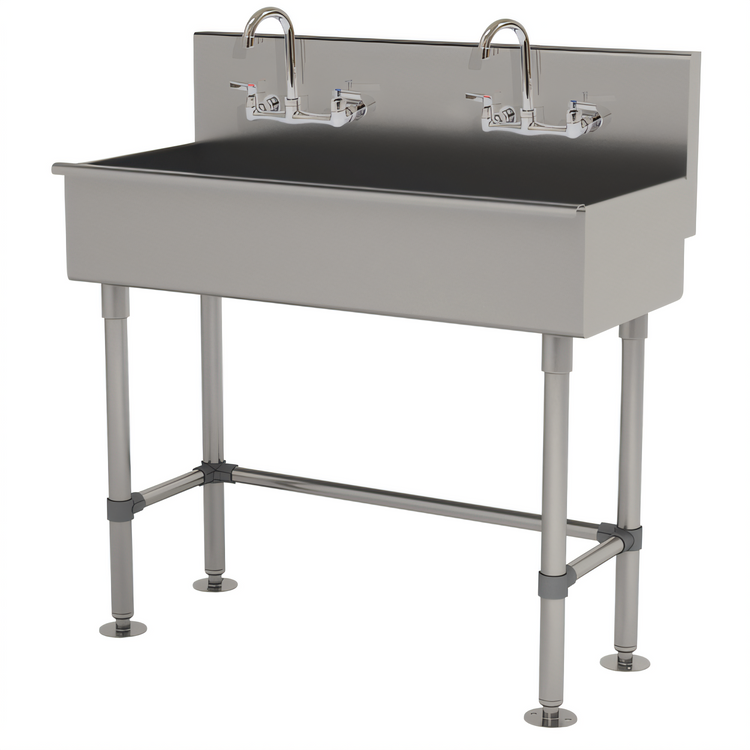 Product image #1 for Advance Tabco 48-Inch Freestanding Multiwash Hand Sink with 2 Faucets