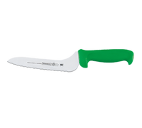 Mundial 7-Inch Offset Serrated Sandwich Knife with High Carbon Stainless Steel Blade and Green Polypropylene Handle