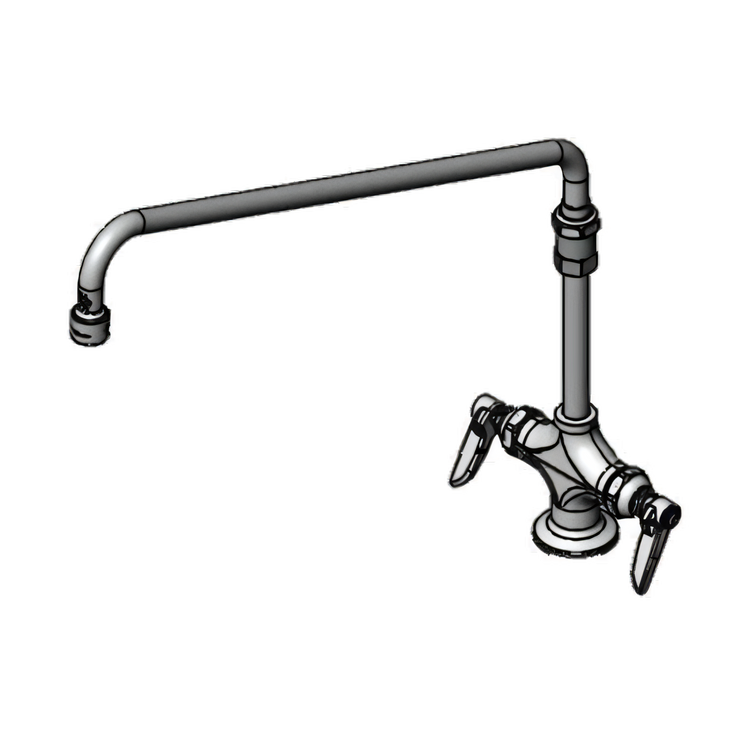 Product image #1 for T&S Brass Double Pantry Mixing Faucet with 18-Inch Swing Nozzle and Lever Handles