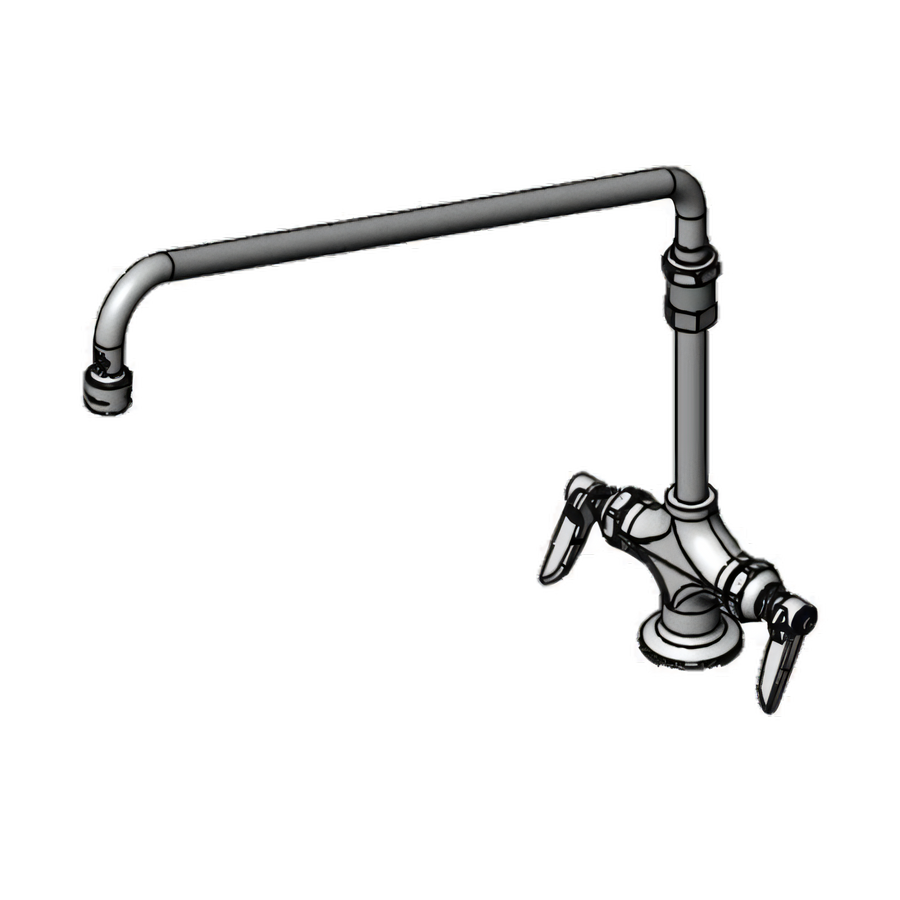 Product image #1 for T&S Brass Double Pantry Mixing Faucet with 18-Inch Swing Nozzle and Lever Handles