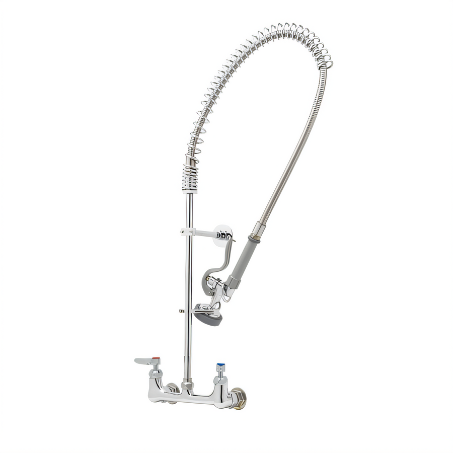 Product image #1 for T&S EasyInstall Wall Mount Pre-Rinse Unit with Cerama Cartridges, 18-Inch Riser and 6-Inch Adjustable Wall Bracket