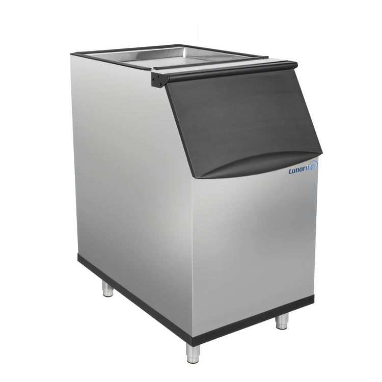 Product image #1 for Admiral Craft Lunar Ice 22-Inch Ice Storage Bin, 310 lb Capacity, Stainless Steel with Black Trim