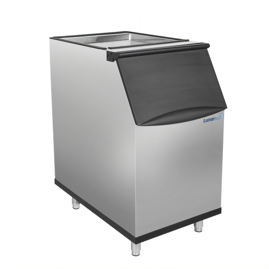 Product image #1 for Admiral Craft Lunar Ice 22-Inch Ice Storage Bin, 310 lb Capacity, Stainless Steel with Black Trim