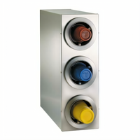 Dispense-Rite Countertop Stainless Steel Cup Dispensing Cabinet with 3 Adjustable Dispensers
