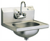 Thumbnail image #1 for Traditional Wall-Mount Hand Sink with Splash-Mounted Gooseneck Faucet and Basket Drain