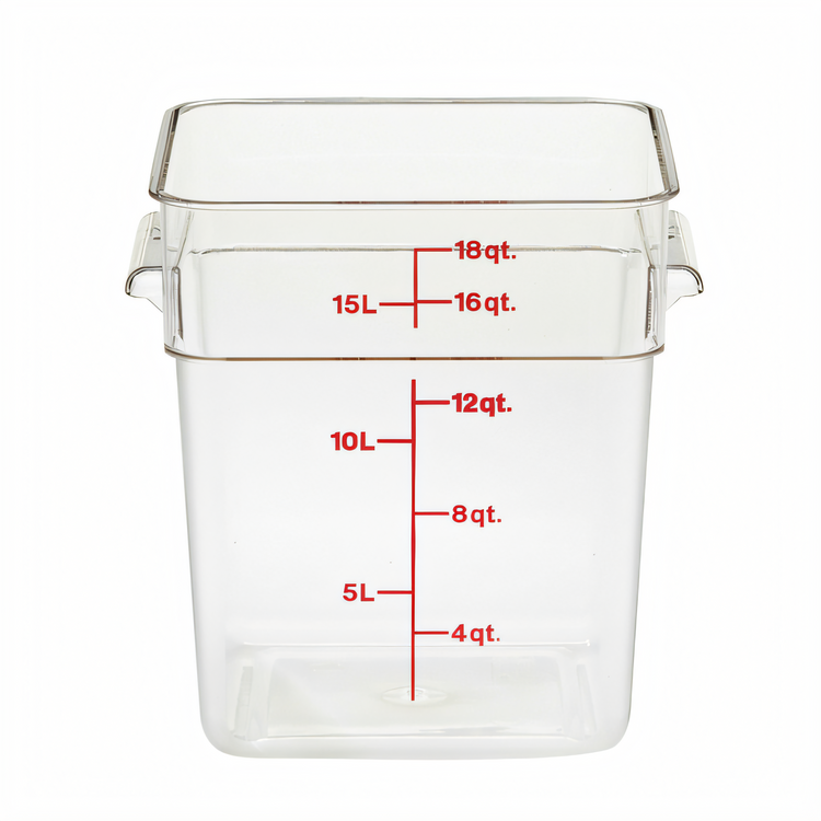 Product image #1 for Cambro CamSquare 18 Quart Clear Polycarbonate Square Food Storage Container with Handles