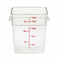 Cambro CamSquare 18 Quart Clear Polycarbonate Square Food Storage Container with Handles