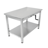 John Boos Ergonomic Hydraulic Lift Stainless Steel Work Table with Undershelf, 72 x 30 Inch