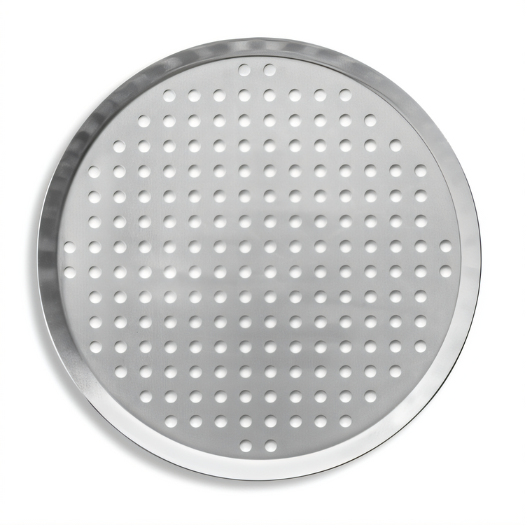 Product image #1 for Vollrath 14 Inch Round Perforated Press Cut Aluminum Pizza Pan, Tapered/Nesting, 3000 Series