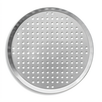 Vollrath 14 Inch Round Perforated Press Cut Aluminum Pizza Pan, Tapered/Nesting, 3000 Series