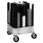 Thumbnail image #1 for Cres Cor 5016480 Aluminum Poker Chip Style Dish Dolly, Non-Adjustable, 8 Columns, 7-1/8-Inch Maximum Dish Size