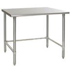 Thumbnail image #1 for Eagle Group Deluxe T36132STEB 132 x 36-Inch Stainless Steel Work Table, 16-Gauge 300 Series Flat Top, Open Base, 8 Legs