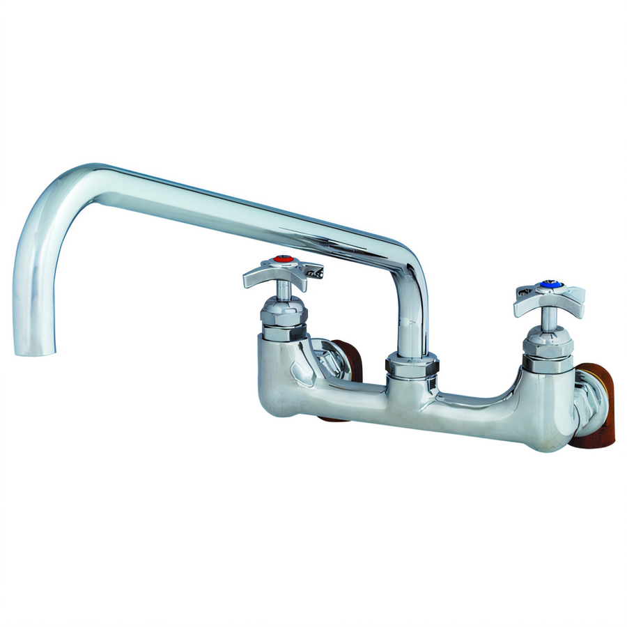 Product image #1 for T&S Brass Big-Flo Wall Mount Mixing Faucet with 14-Inch Swing Nozzle and 8-Inch Adjustable Centers