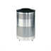 Thumbnail image #1 for Howard Classics 51 Gallon Stainless Steel Cans or Bottles Recycling Receptacle with Drop Top, Plastic Liner and Levelers