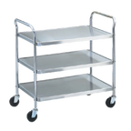Thumbnail image #1 for Vollrath 97106 3-Shelf Chrome Utility Cart, Knockdown, Reinforced Stainless Shelves, 500 lb Capacity, 33 x 21 in Shelves