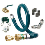 Thumbnail image #1 for Krowne Royal Series M10048K9 Moveable Gas Connection Kit, 1-Inch I.D. x 48-Inch, Stainless Steel with Green Antimicrobial PVC Coating