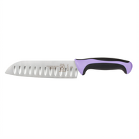 Mercer Culinary Millennia Colors 7-Inch Purple Santoku Knife with Granton Edge